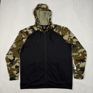 Nike Black and Camo Full-Zip Hoodie